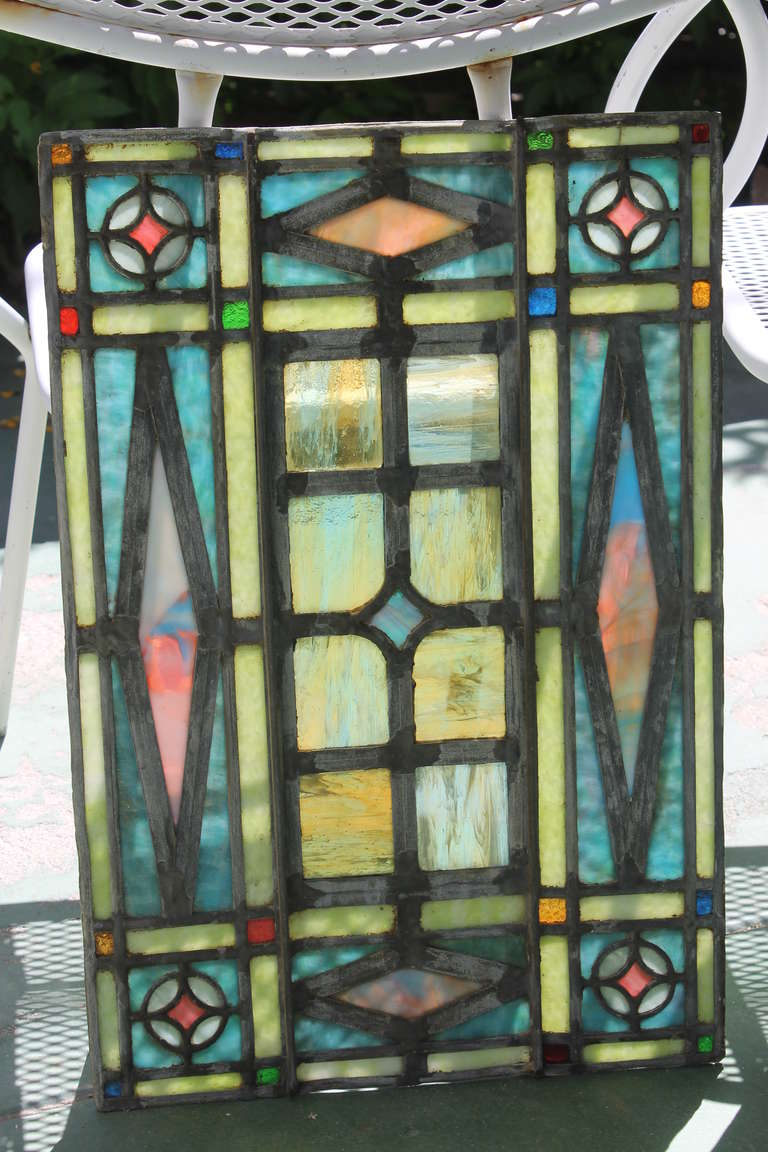 Victorian Era Leaded Glass Window Set at 1stdibs
