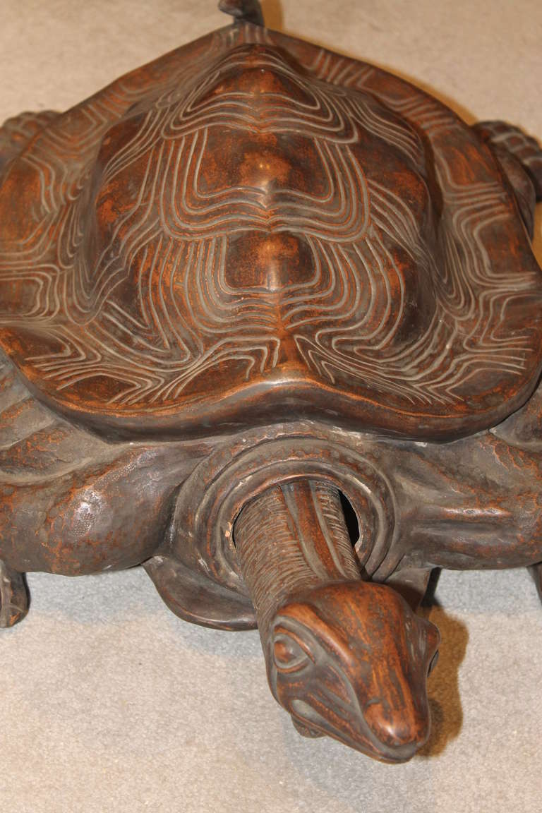 20th Century Terra Cotta Tortoise from Japan