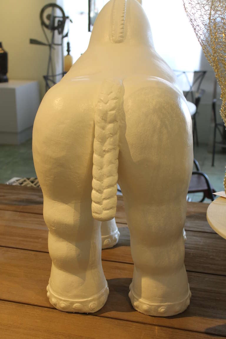 Contemporary Cast Stone Botero Style Horse