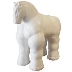 Cast Stone Botero Style Horse