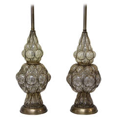 Pair of Murano Glass Lamps by Marbro Lamp Company 8