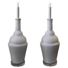 Monumental White Ceramic Lamps 9