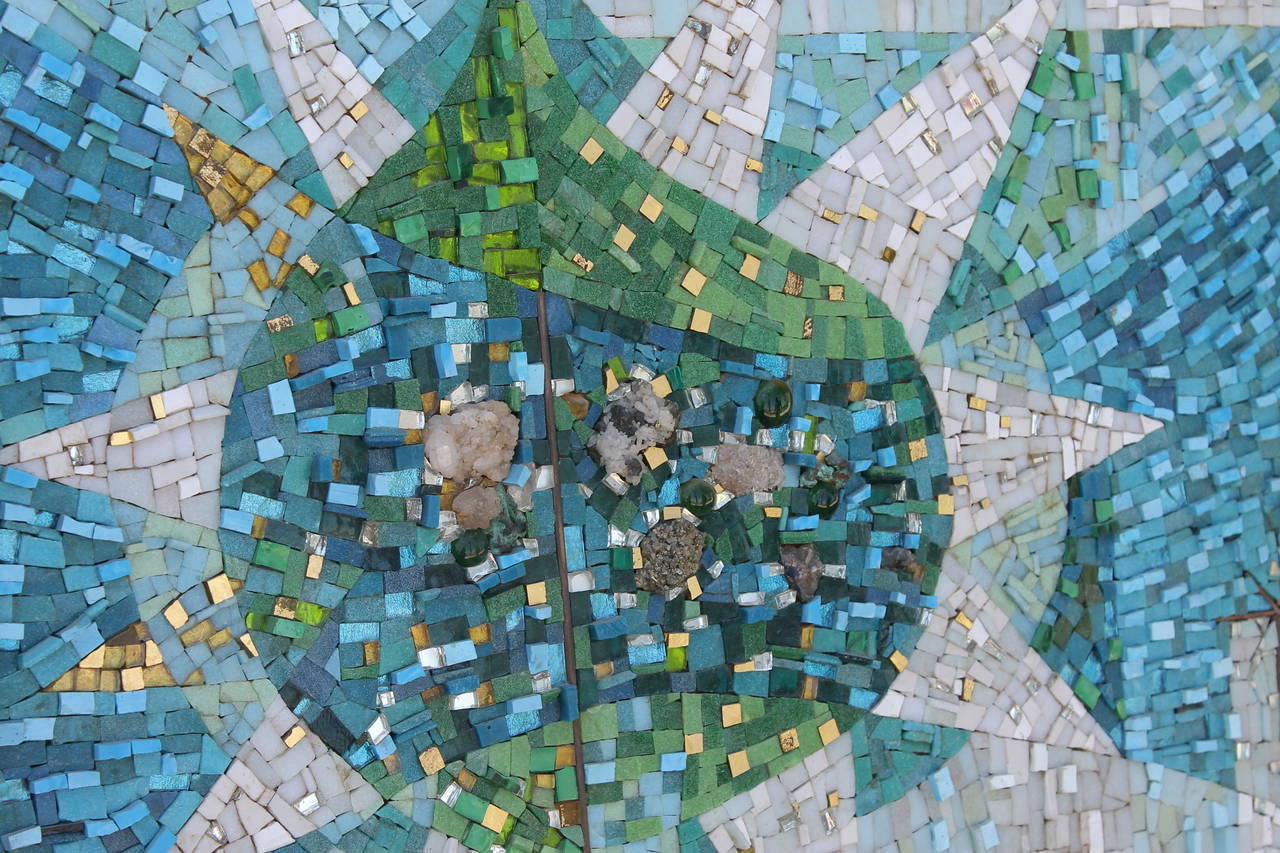 Mid-20th Century Abstract Glass Mosaic Mural Signed Dan Toledo