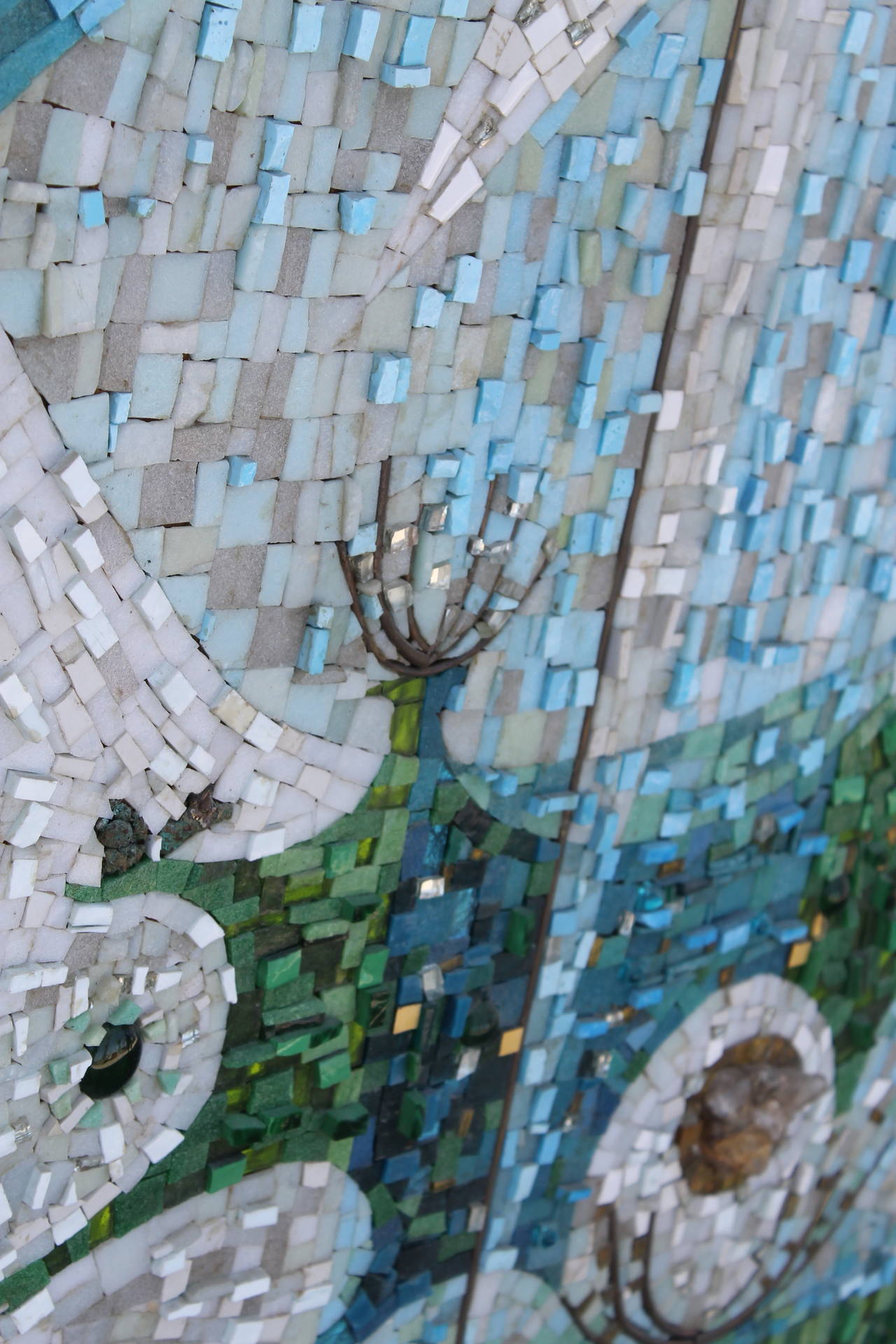 Abstract Glass Mosaic Mural Signed Dan Toledo 1