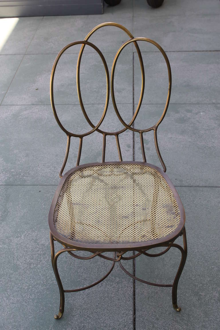 Italian Brass Vanity Chair