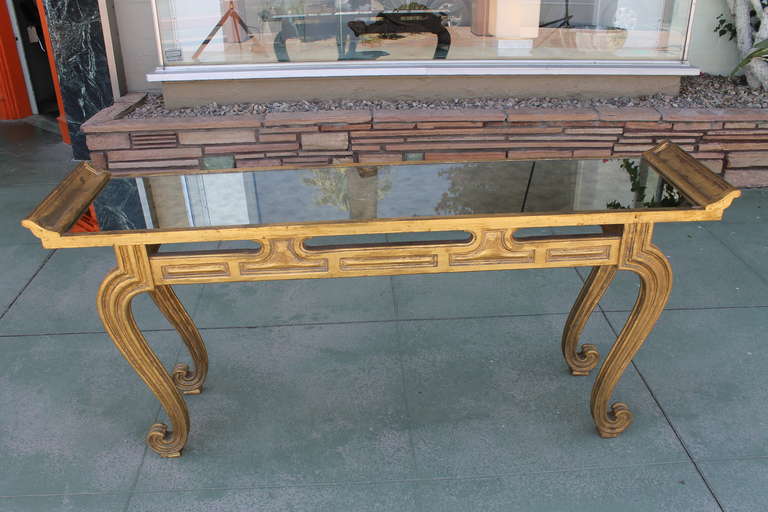 Francisco Hurtado Hollywood Regency Console Table and Stools In Excellent Condition In Palm Springs, CA