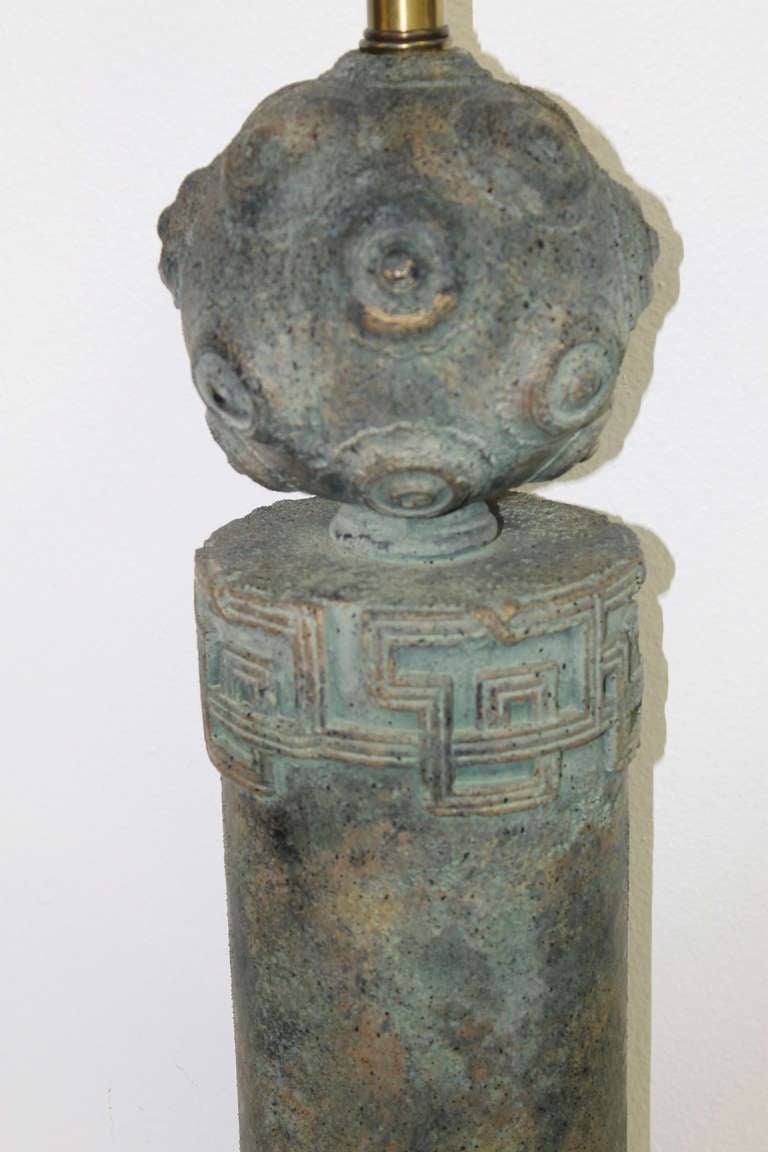 Frederick Cooper ceramic lamp from Chicago. Lamp measures 25.5