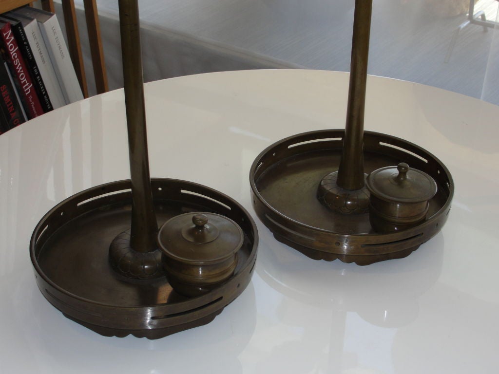 Japanese bronze candlesticks