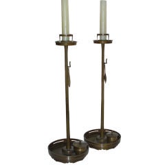 Japanese Bronze Candlesticks