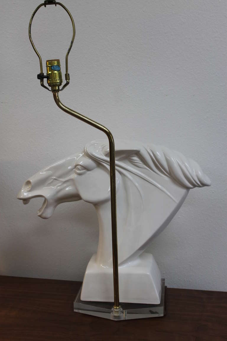vintage ceramic horse lamp