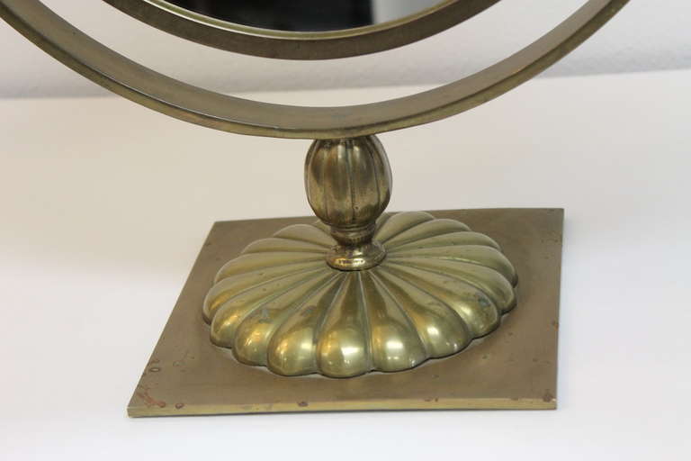 Brass Department Store Counter Mirror In Excellent Condition In Palm Springs, CA
