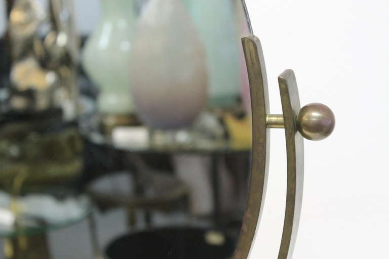 Brass Department Store Counter Mirror at 1stDibs