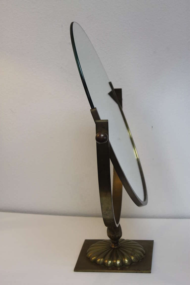 Brass Department Store Counter Mirror at 1stDibs