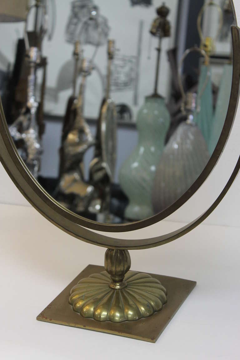 Brass Department Store Counter Mirror at 1stDibs