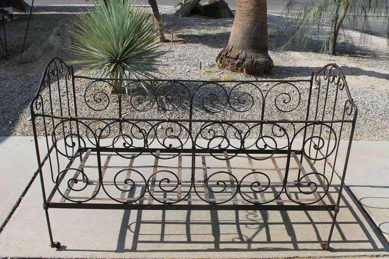 American Art Nouveau Metal Daybed