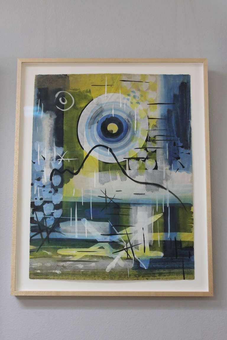Gordon Onslow Ford painting titled 'Untitled Study' dated 1955.  Its Parles paint on paper.  This is signed and well documented on the back. It was part of a show at:
Palm Springs Art Museum 
Bay Area Works on Paper
May 28 - Oct. 23, 2005
It