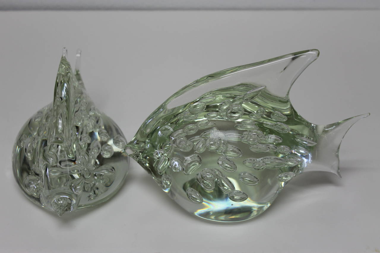 Italian Pair of Seguso Vetri d'Arte Glass Fish