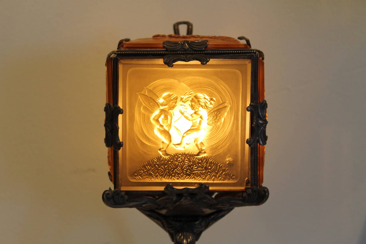 Rare Heinrich Hoffmann Art Nouveau Lamp, Austria 1