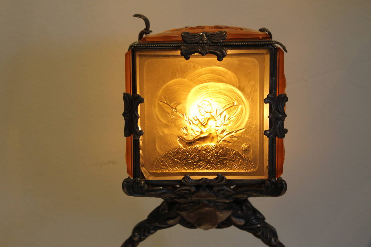 Rare Heinrich Hoffmann Art Nouveau Lamp, Austria 2