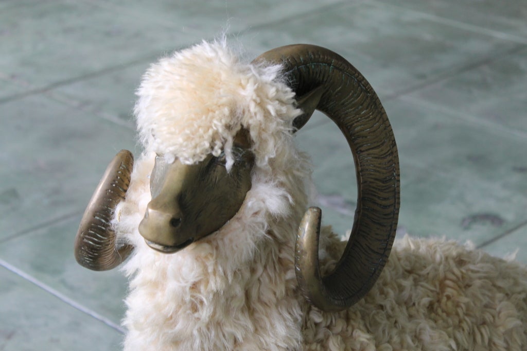 French Bronze & Wool Sheep