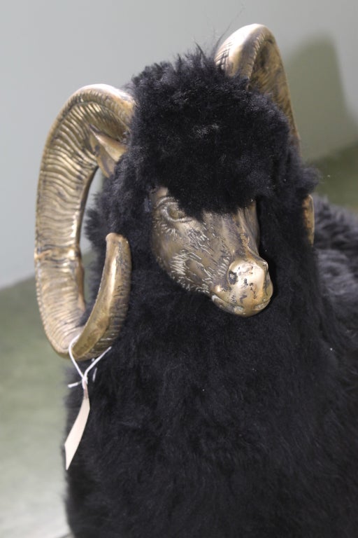 Bronze & Wool Sheep In Excellent Condition In Palm Springs, CA