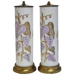 Vintage Reverse Painted Glass Lamps