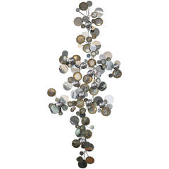 Curtis Jere Chrome "Raindrops" Wall Sculpture