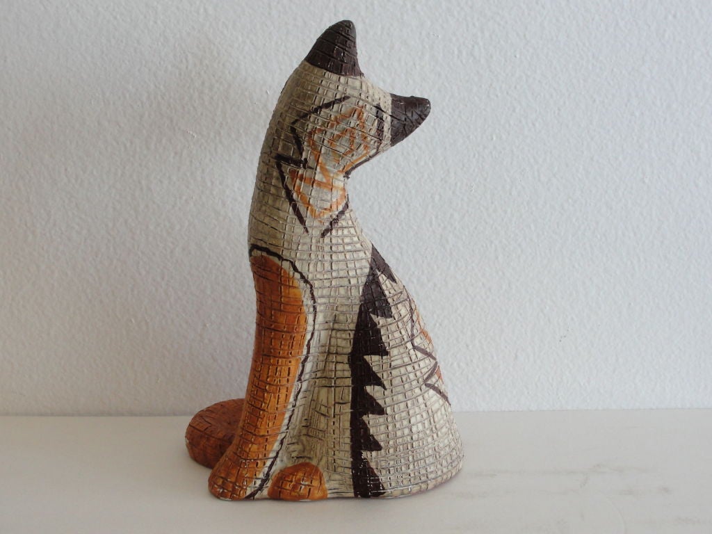 Ceramic Italian Scrafitto Cat