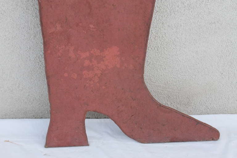 Steel Cowboy Boot Advertising Sign For Sale