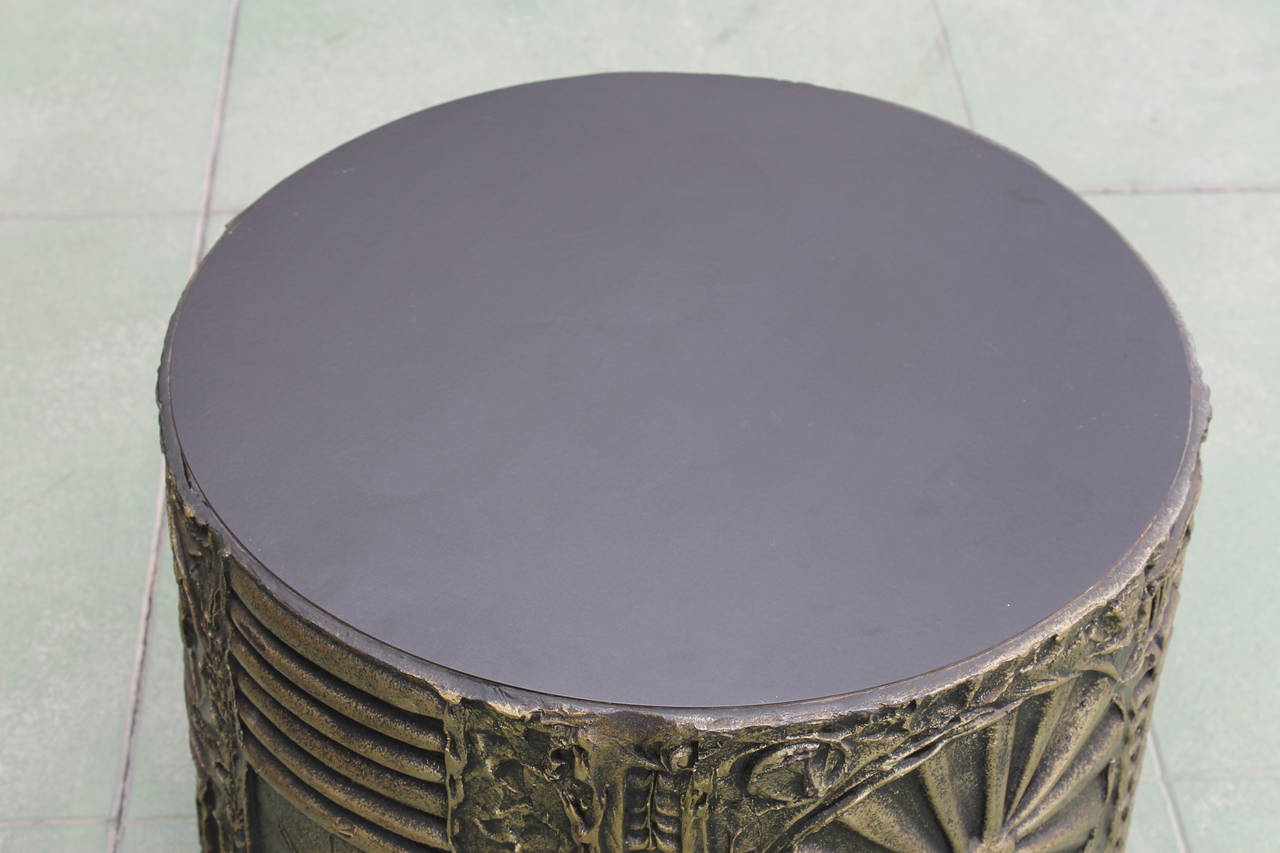 Large Adrian Pearsall brutalist drum/side table for Craft Associates.  All original clean condition.  This is one of the larger tables measuring 19