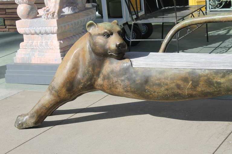 American Bronze Panther Bench