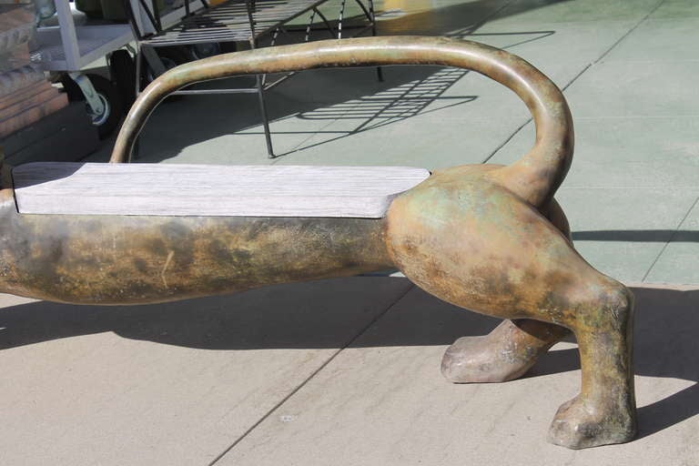 Bronze Panther Bench In Excellent Condition In Palm Springs, CA