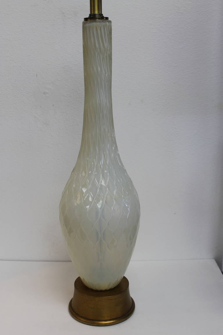 Monumental Murano Opalescent Glass Lamp