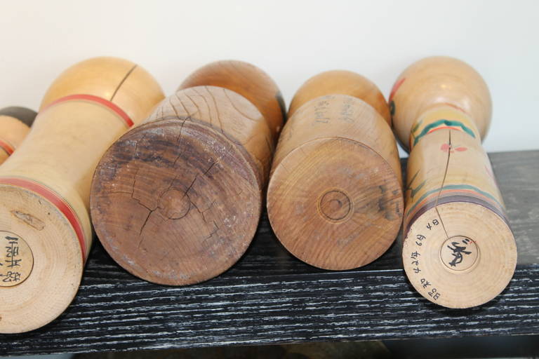 Bois Collection de rares poupées Kokeshi vintage de grande taille