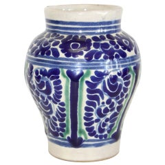 Antique Talavera Poblana Ceramic Jar