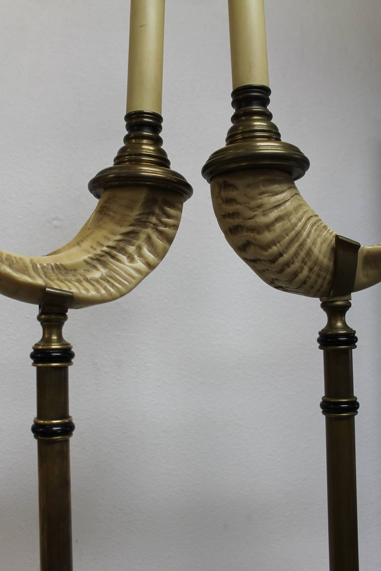 Pair of Chapman Rams Horn Floor Lamps