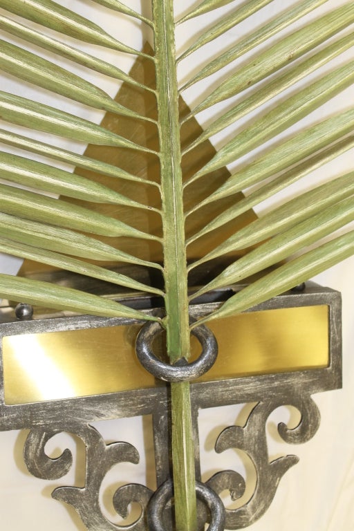 Late 20th Century Palm Frond Wall Sconces