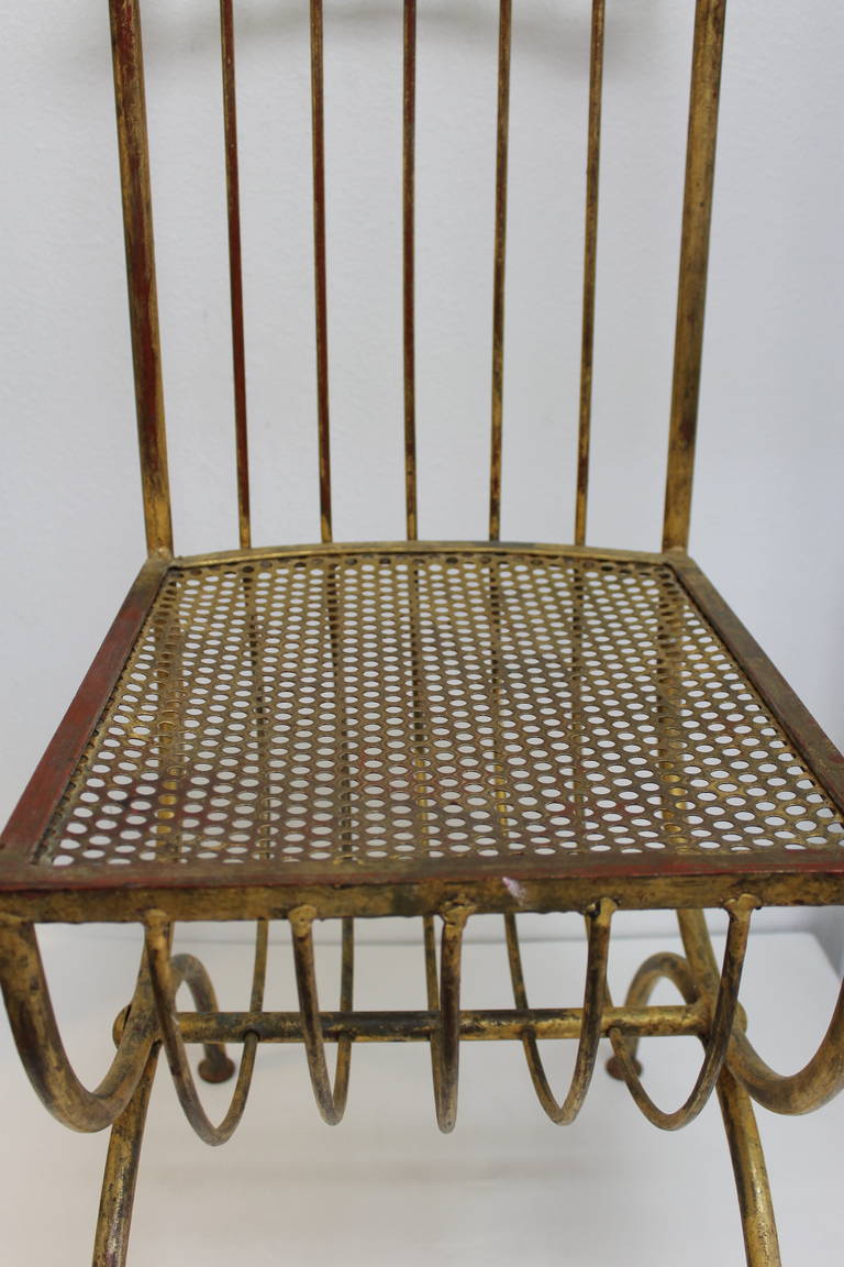 Italian Metal Chair in the Style of Hollywood Regency
