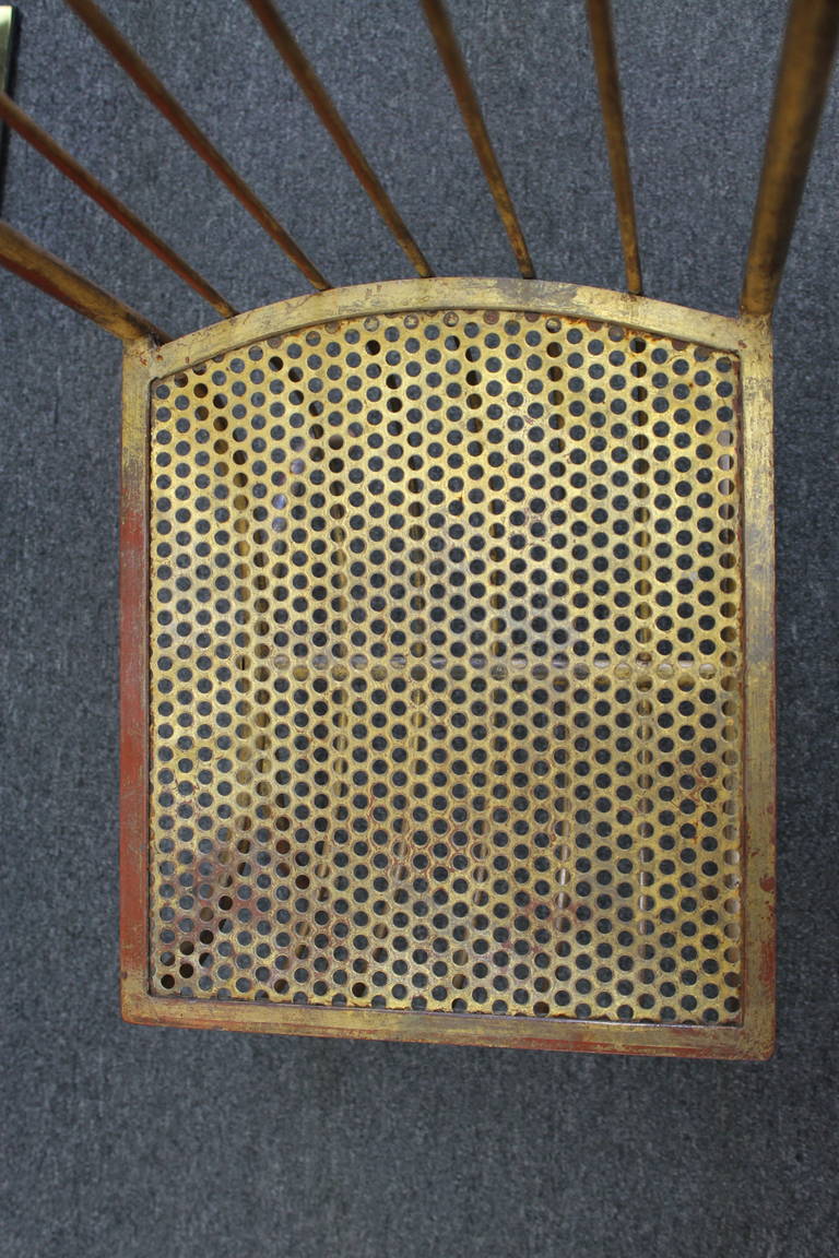 Steel Metal Chair in the Style of Hollywood Regency