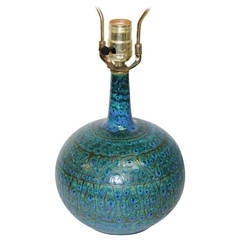 Glazed Ceramic Mid Century Table Lamp