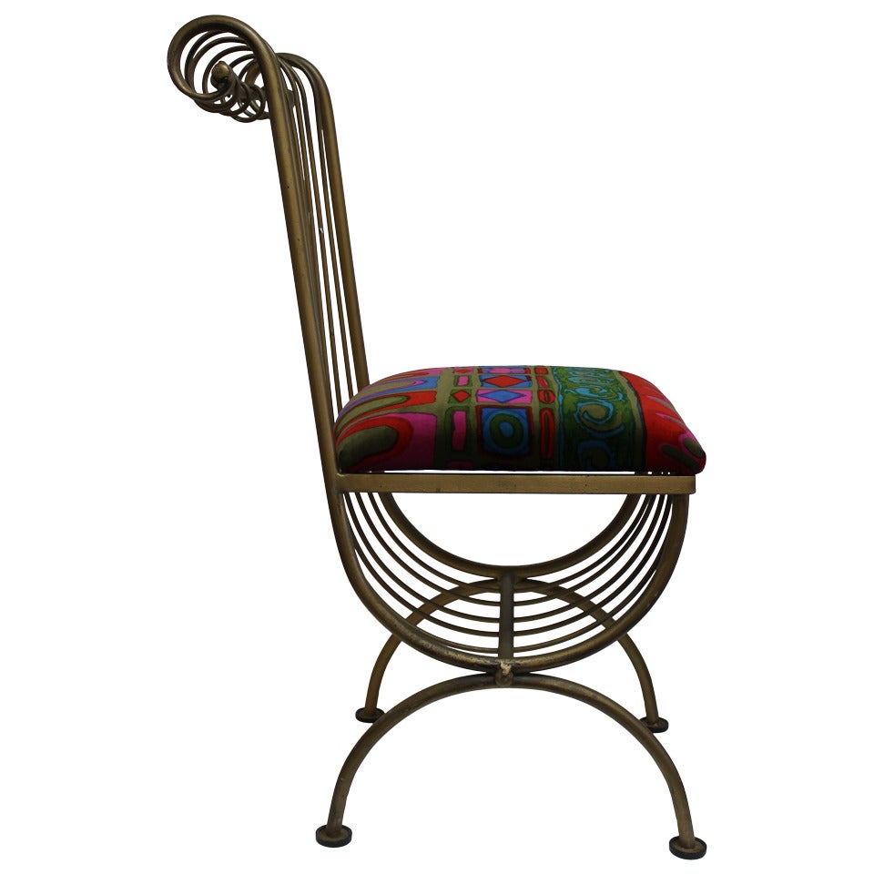 Metal Chair with Jack Lenor Larsen Fabric