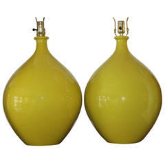 Vintage Ceramic Yellow Lamps