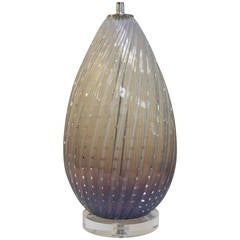 Murano Clear/Violet Bulbous Lamp