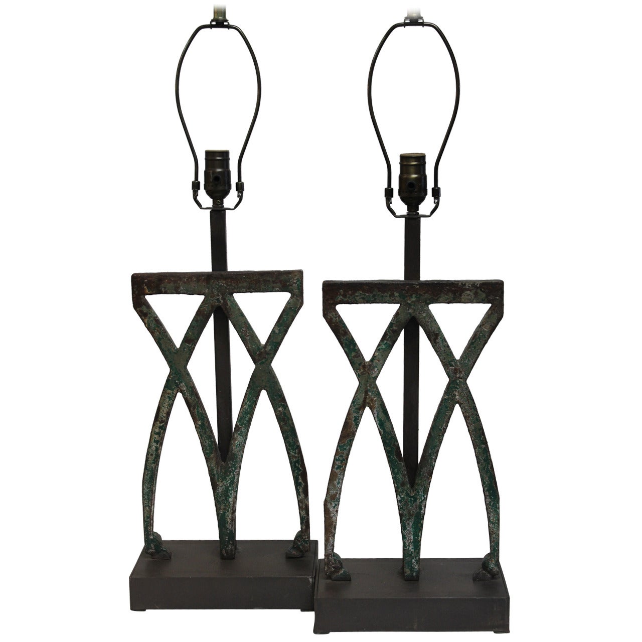 Custom Pair of Art Nouveau Lamps