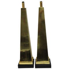 Gold Leaf Pyramidal Obelisk Lamps