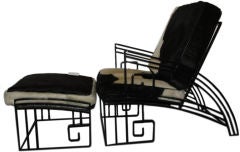 'jazz' art deco lounge chair & ottoman