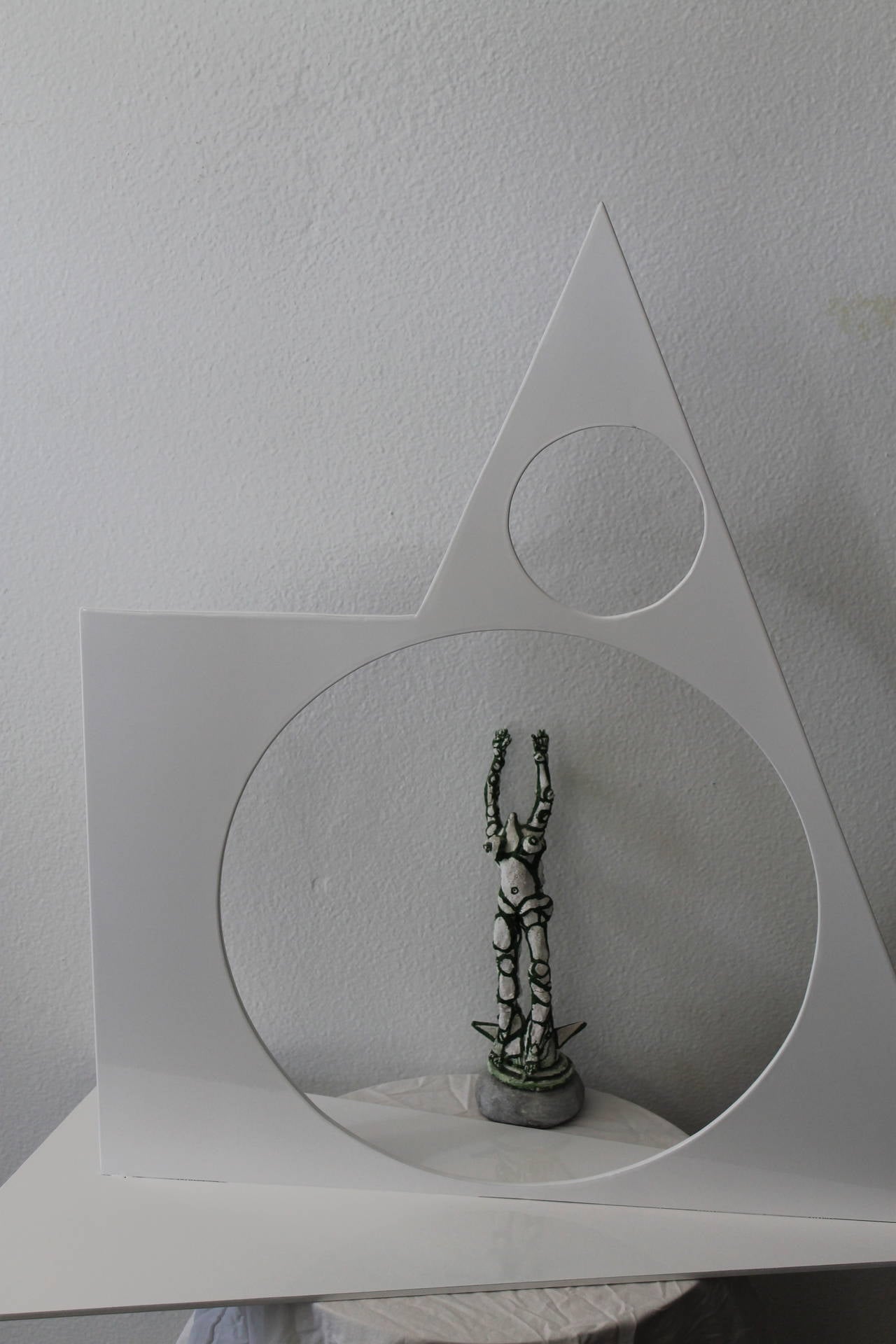 White Abstract Steel Sculpture In Good Condition In Palm Springs, CA