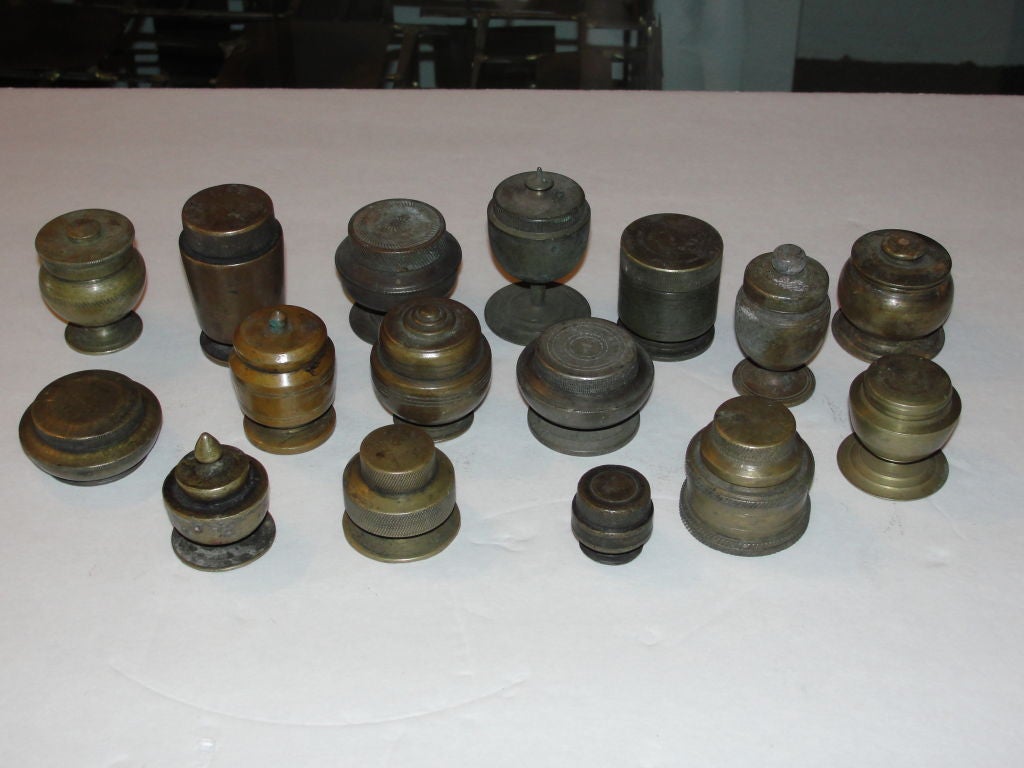 Ink pot collection ranging in sizes from 1
