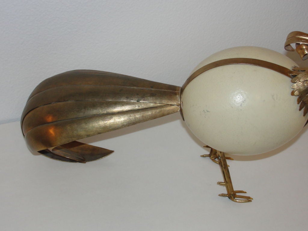 Mid-20th Century Ostrich Egg Bird