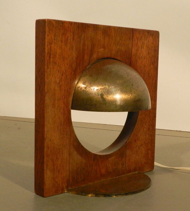 Wood LOUIS DAMON, RARE MODERNIST  LAMP 1931